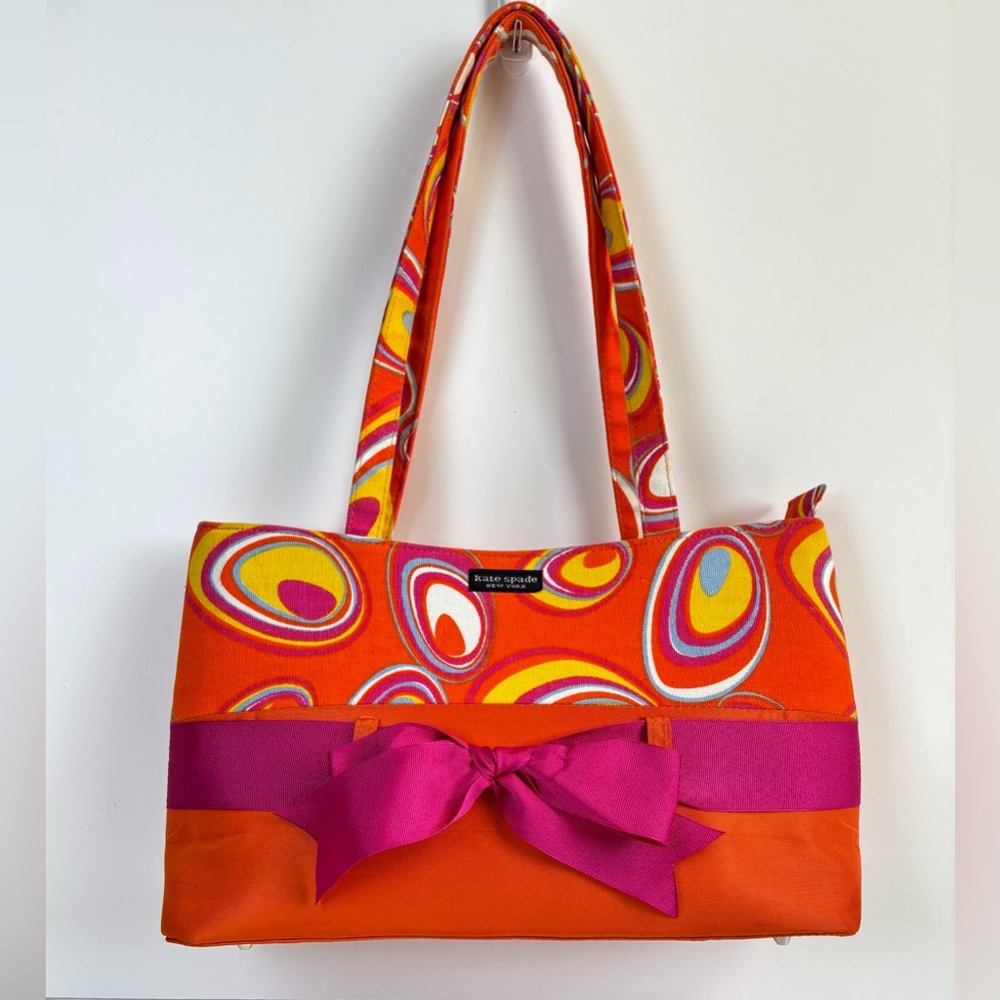 kate spade Orange & Pink Canvas Bow Tote - Picture 3 of 15